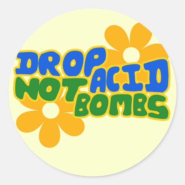 Drossäure, keine Bomben Runder Aufkleber (Vorderseite)