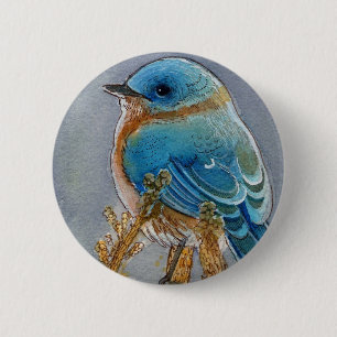 Drossel-Aquarell Button