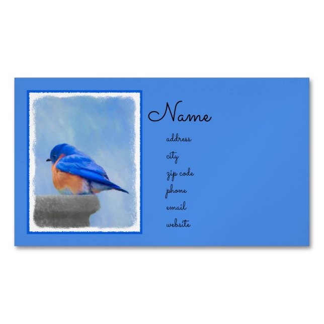 Drossel-Malerei - ursprüngliche Vogel-Kunst Magnetische Visitenkarte (Vorderseite)