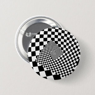Droste Checkered Spiral Button