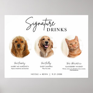 Druck 3 Haustiere Unterschrift Getränke Unterschri Poster