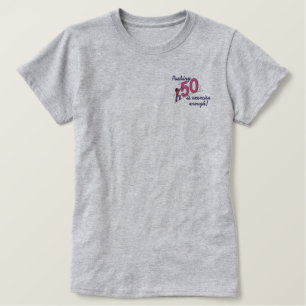 Druck 50 besticktes T-Shirt