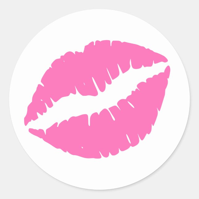 Druck auf den Lipstick Runder Aufkleber (Vorderseite)