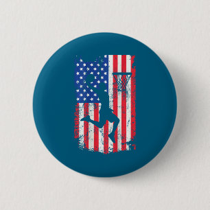 Druck auf der Rückseite Basketball USA amerikanisc Button