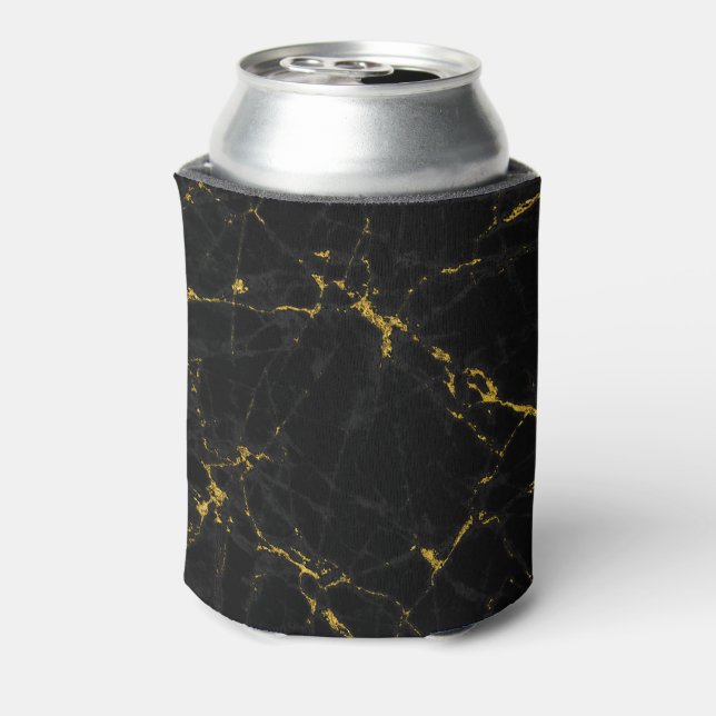 Druck aus schwarzem und goldfarbenem Marmor Dosenkühler (Kanne Rückseite)