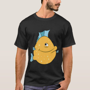 Druck Cartoon Fisch T-Shirt