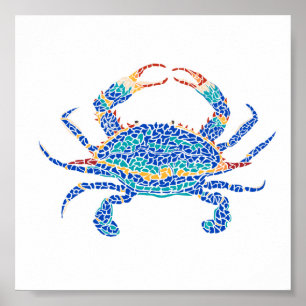 Druck der blauen Krabbe Poster