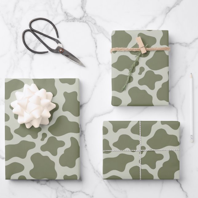 Druck der grünen Kuh Geschenkpapier Set (Vorderseite)