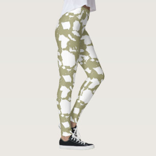 Druck der grünen Kuh Leggings