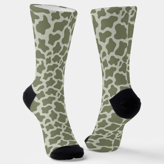 Druck der grünen Kuh Socken (Gewinkelt)