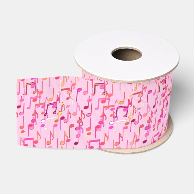 Druck der musikalischen Anmerkungen - Rosa, multi Ripsband (Spule)