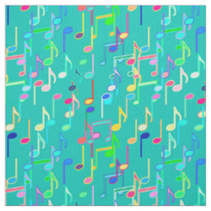Druck der musikalischen Anmerkungen - Türkis, Stoff