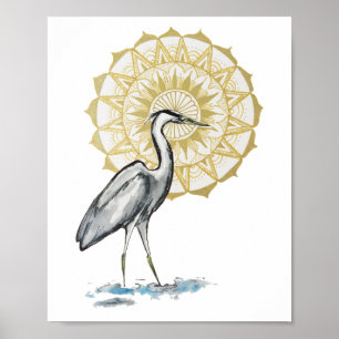 Druck der Reiher-Mandala-8x10 Poster