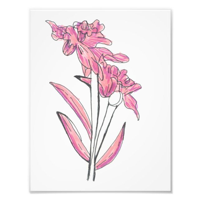 Druck der rosa Orchidee (Vorne)