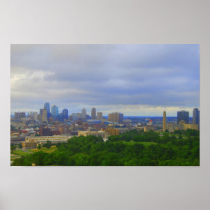 Druck der Skyline von Kansas City Poster