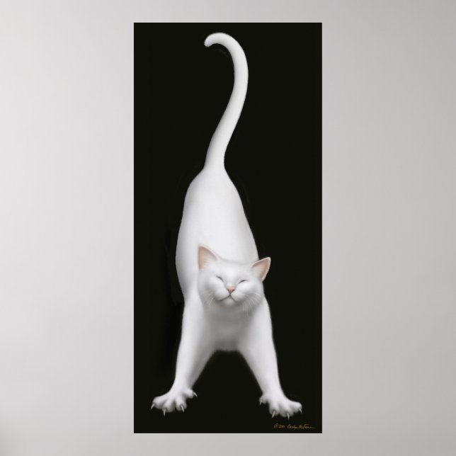 Druck der weißen Katze Poster (Vorne)