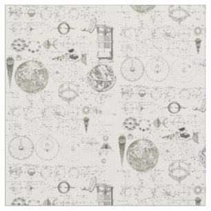 Druck des antiken 1728 Astronomiemusters Stoff