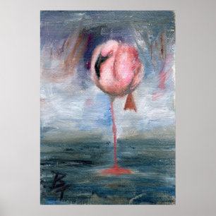 Druck des Flamingo-ACEO Poster