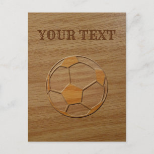 Druck des Fußball-Balls in holzfähigem Text Postkarte