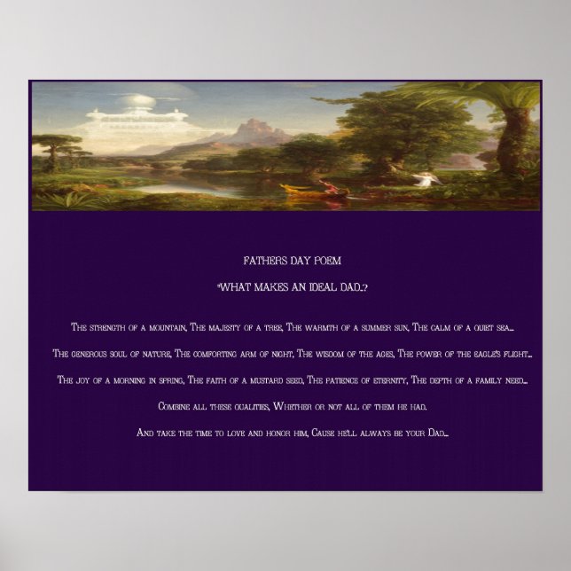 Druck des Vatertag-Gedichts Poster (Vorne)