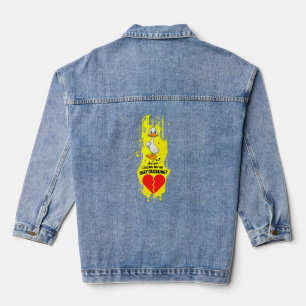Drück dich selbst Retro-Cartoon-Collage-Denimjacke Jeansjacke