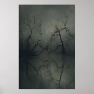 Druck einer launischen Seelandschaft, gotische Nat Poster