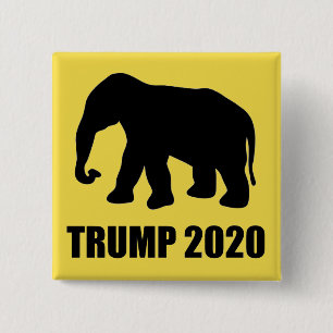 Druck-Elefant-Silhouette des Trumpf-2020 mutige Button