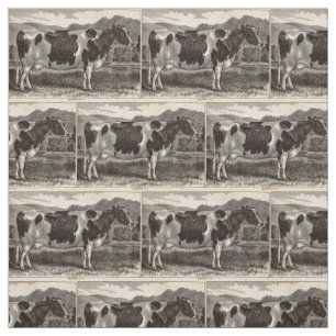 Druck Holstein-Färse des 19. Jahrhunderts Stoff