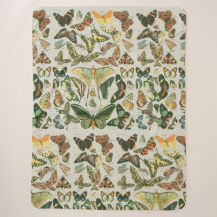 Druck im Muster alter Schmetterlinge und Motten Sherpadecke