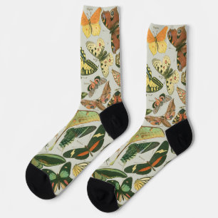 Druck im Muster alter Schmetterlinge und Motten Socken