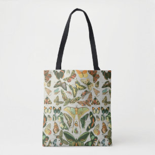 Druck im Muster alter Schmetterlinge und Motten Tasche