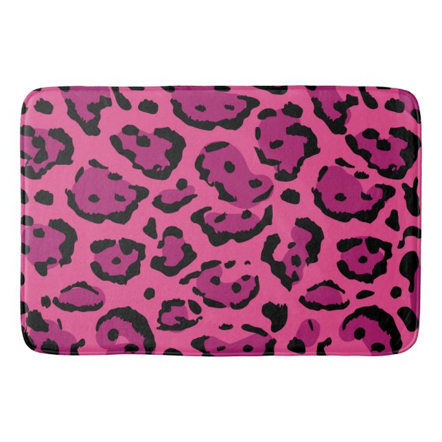 Druck in rosa Leoparden Badematte (Vorderseite)
