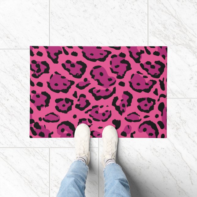 Druck in rosa Leoparden Fußmatte (Indoor)