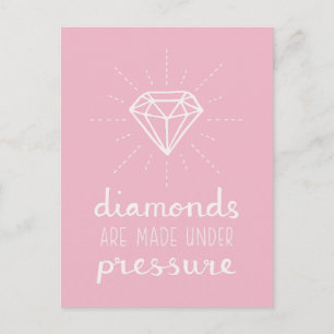 Druck macht Diamanten Zitat, Inspirierend Postkarte