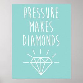 Druck macht Diamanten zu einem Zitat Poster