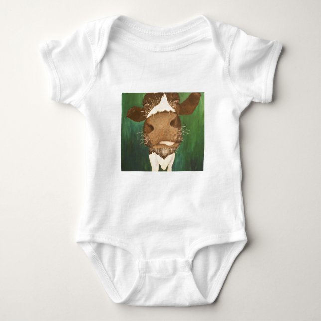 Druck meines Kuhmalereititels Giz ein Geschmack Baby Strampler (Vorderseite)