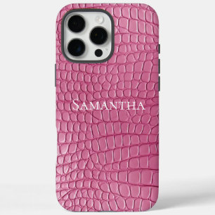 Druck mit rosa falschem Alligator-Muster iPhone 16 Pro Max Hülle