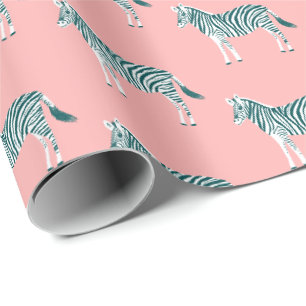 DRUCK-Musterrosa der niedlichen bunten Zebras Tier Geschenkpapier