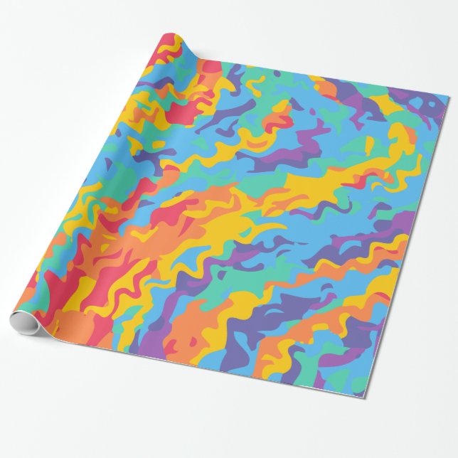 Druck-Papierrolle des Regenbogens abstrakte Geschenkpapier (Ungerollt)