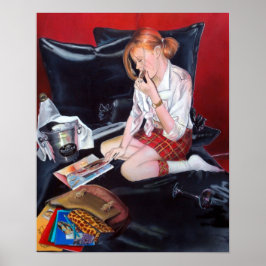 Druck-Plakatmalerin in der Schule Poster