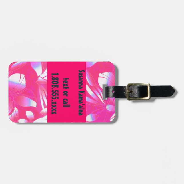 Druck-Rosa-Gepäckanhänger Hawaiis Retro Gepäckanhänger (Vorderseite horizontal)