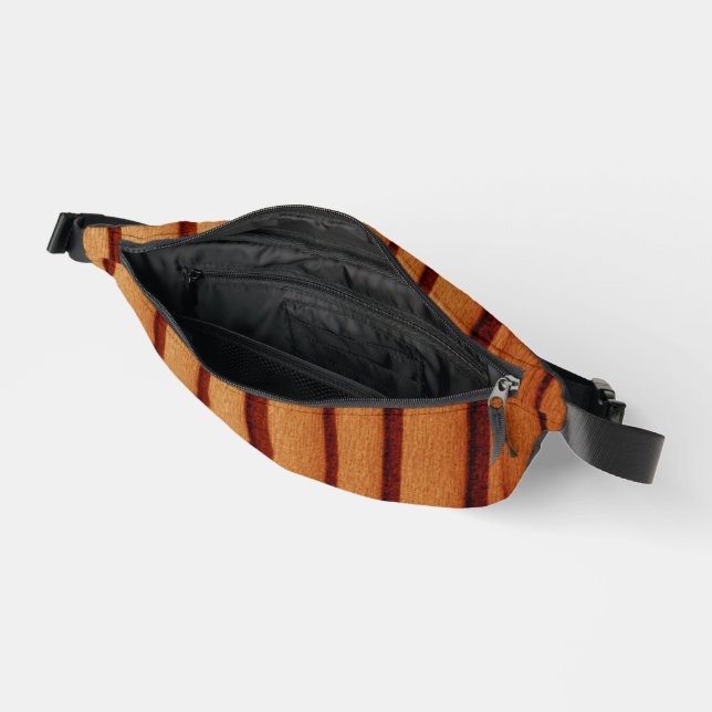 Druck Schneiden Nähbeutel brennen rustikal Orange Bauchtasche (Offen)