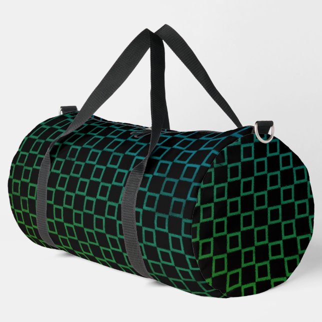 Druck Schneiden Nähtasche Schwarz Grün Design Duffle Bag (Linke Ecke)