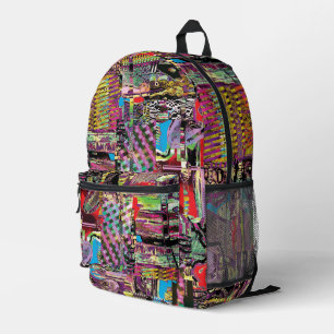 Druck-, Schnitt- und Nahtasche – Urbane Fraktale Bedruckter Rucksack