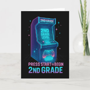 Drück Start 2. Klasse Gamer Kinder Level Auf Spaß Karte