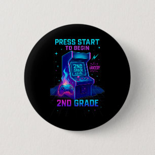 Drück Start 2. Klasse Gamer Kinder Level hoch Spaß Button