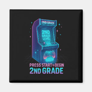 Drück Start 2. Klasse Gamer Kinder Level Up Spaß 1 Magnet