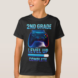 Drück Start 2. Klasse Gamer Kinder Level Up Spaß 2 T-Shirt