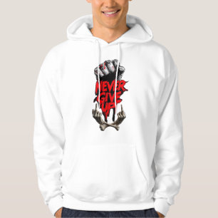 Druck-T-Shirt mit Niemals aufgeben-Motiv Hoodie