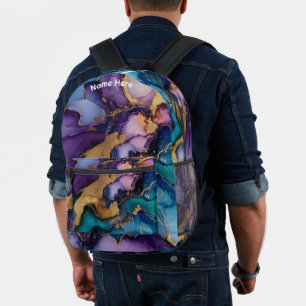 Druck über den ganzen personalisierten Namen Purpu Bedruckter Rucksack